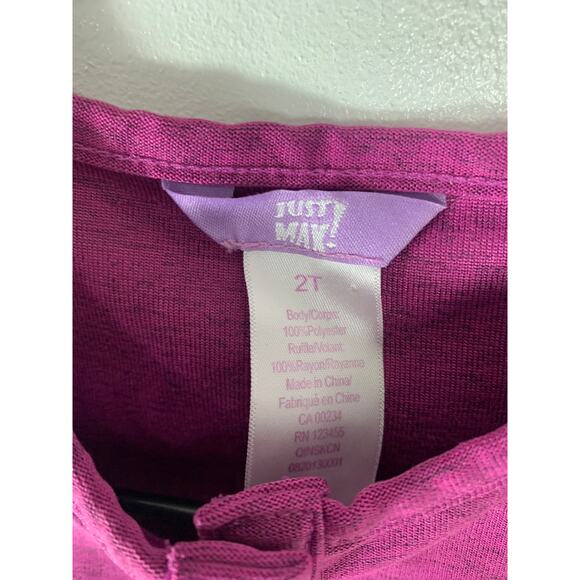 JUST MAX Toddler Girls Purple Heart Shirt 2T Long Sleeve w/ Buttons - Picture 4 of 5